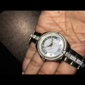 Bulova GoldStone Watch Pave encrusted center row